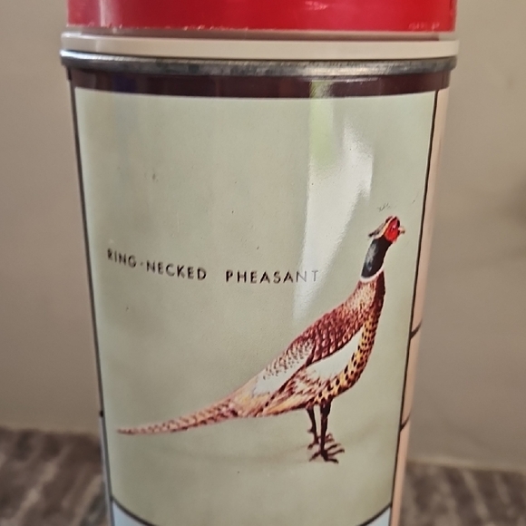 Vintage Red Thermos with Bird Design - Picture 6 of 9